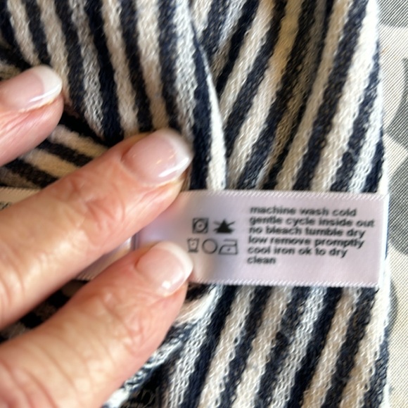 Three Dots Striped Cross Hi-Lo Hem Reversible Top szXL - Picture 12 of 13